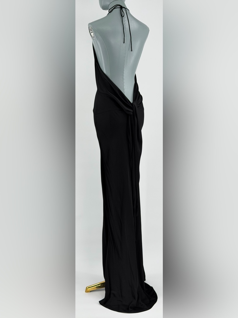 🆕 RAT & BOA 🧿 NWOT Orchid Cowl Neck Maxi Dress, Black w Sheer Panel - Sz XS - Picture 8 of 14